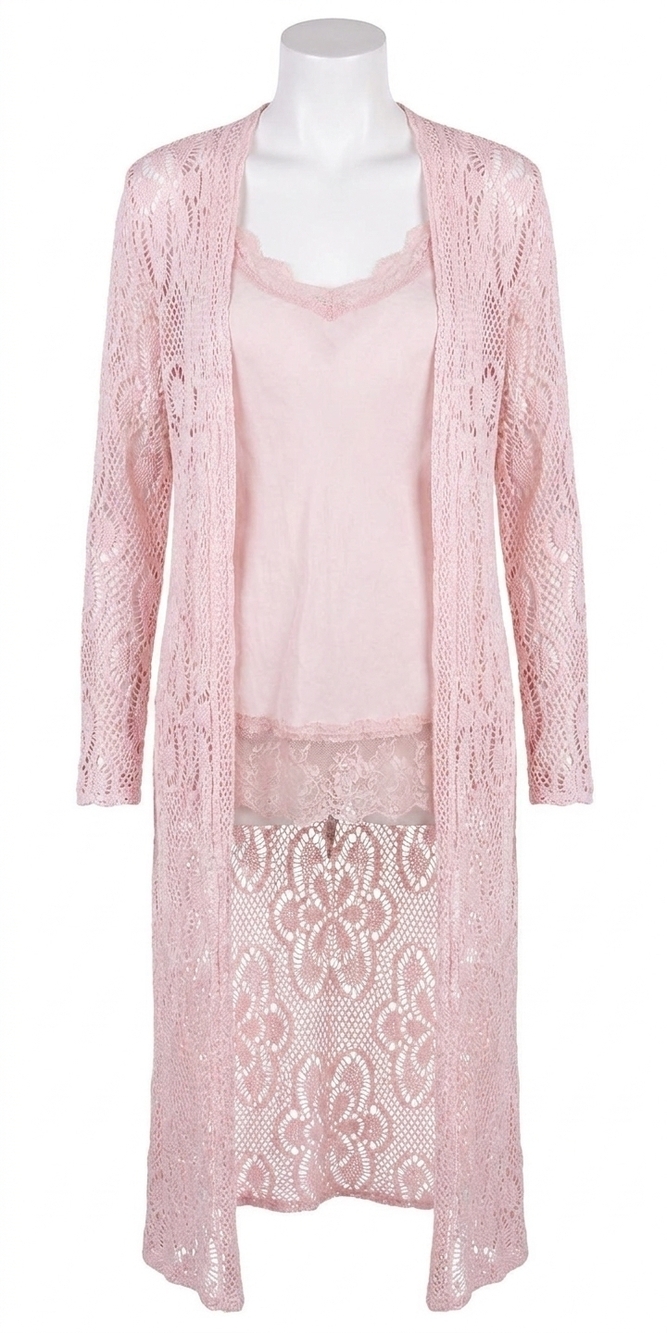 NEW GIGI MODA clara long knit cardigan in pink